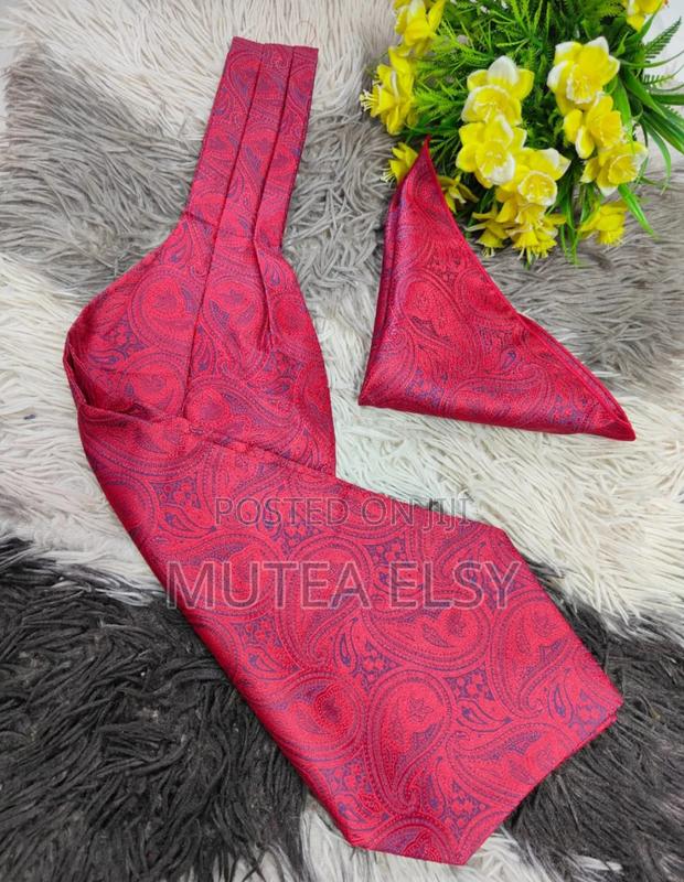 Red Redwine Ascot Ties Set - main view