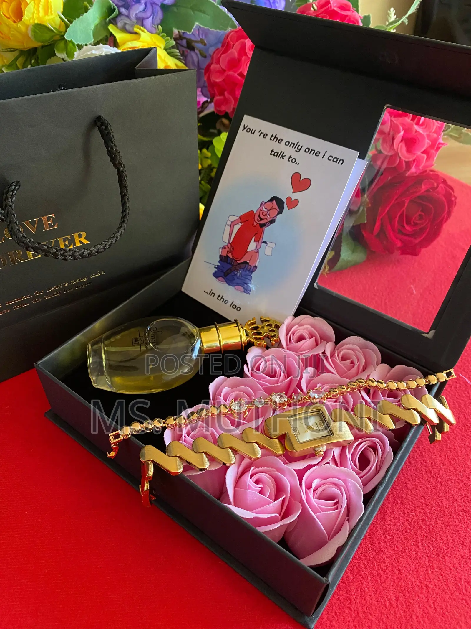 Perfume/Watch/Bracelet/Roses Valentines Gift Set for Ladies