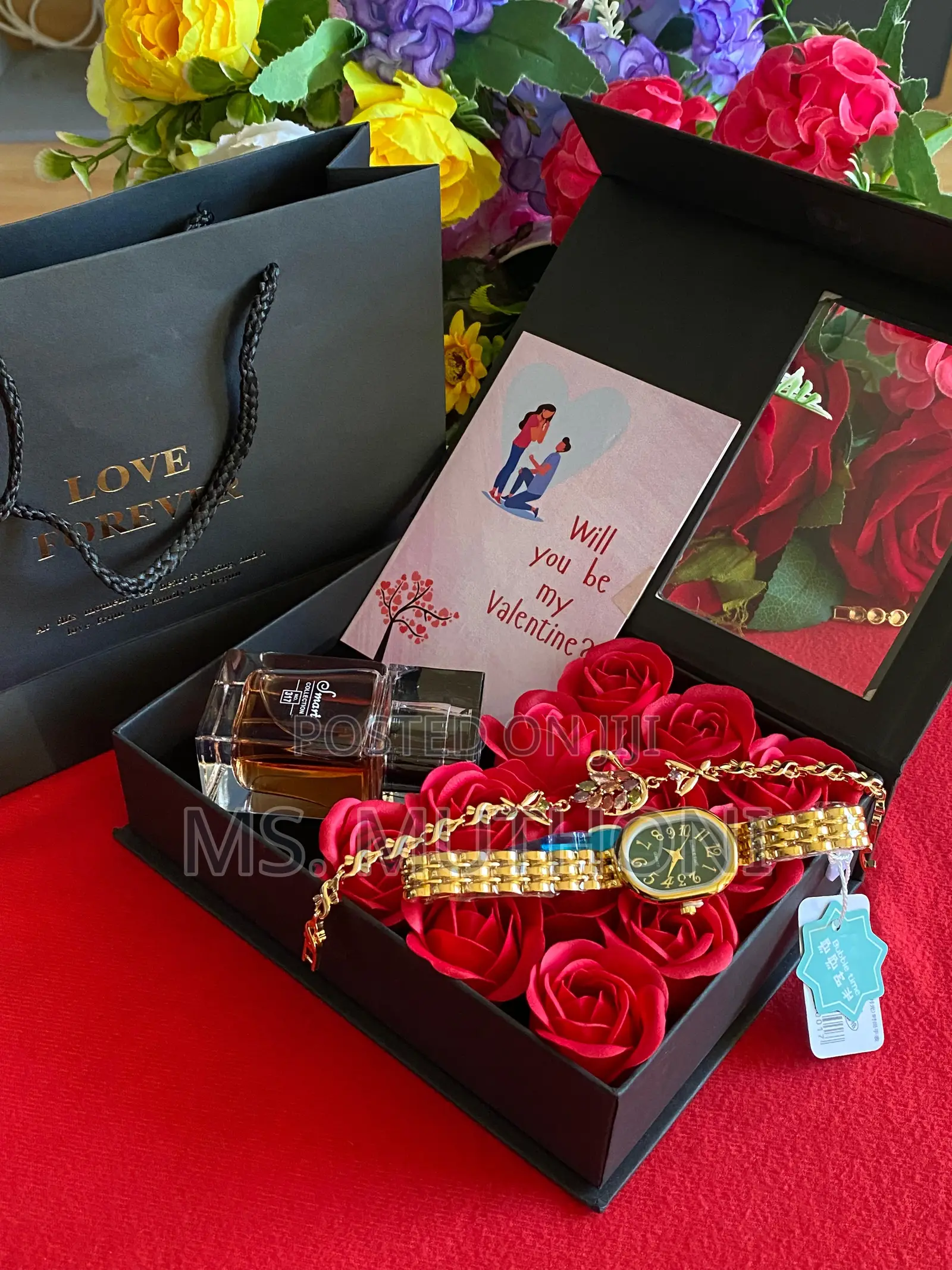Perfume/Watch/Bracelet/Roses Valentines Gift Set for Ladies