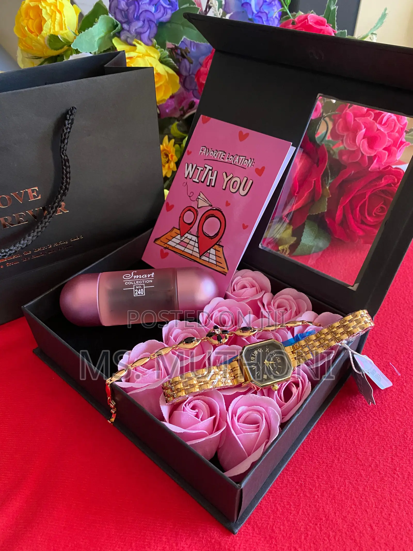 Perfume/Watch/Bracelet/Roses Valentines Gift Set for Ladies
