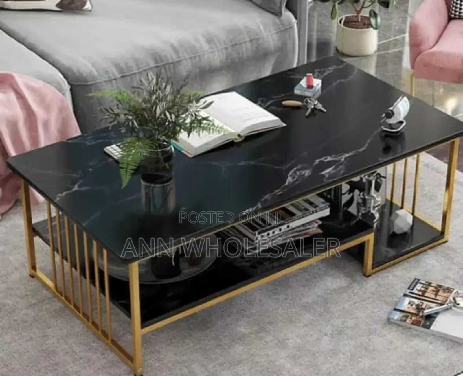 Black Marble Effect Coffee Table EM-E/9
