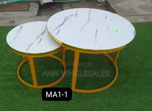 WHITE Nesting Coffee Table Marble Effect MD-09
