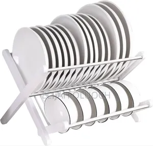 X Shape Foldable Dish Drainer Rack A