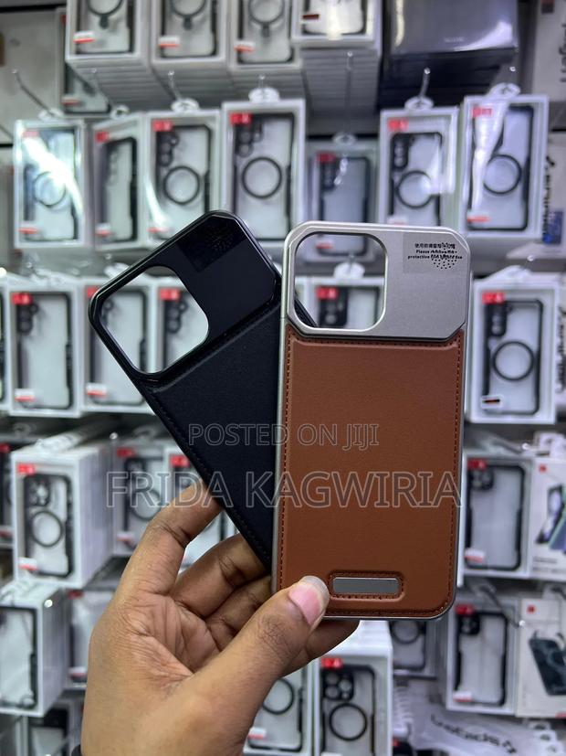 2 In 1  Leather + Metal Back Case For iPhone 16 Pro Mac - thumbnail 2