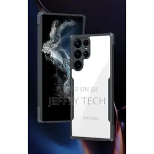 Samsung S22 Ultra 5G Shockproof Transparent Case - Black