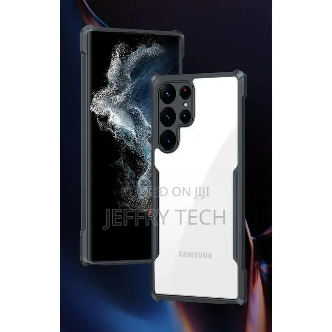 Samsung S22 Ultra 5G Shockproof Transparent Case - Black