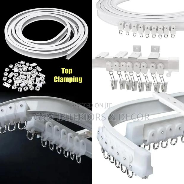 Alumminium Curtain Rails Bendable White Rails
