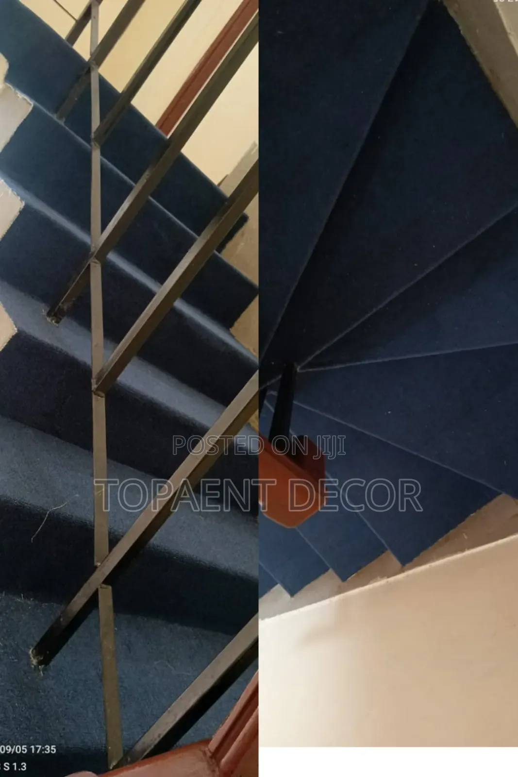 Grey and Nevy Blue Office Staircases Wall to Wall Carpets