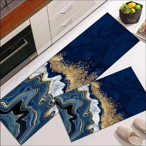 Nordic Style Kitchen Mat Luxury Abstract Marble Mats Set