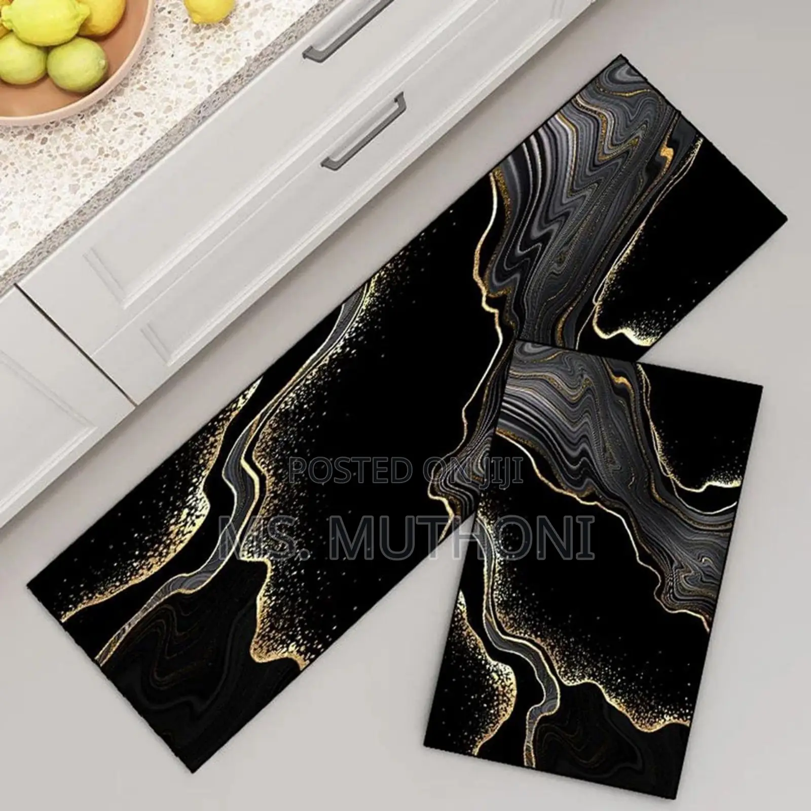 Nordic Style Kitchen Mat Luxury Abstract Marble Mats Set