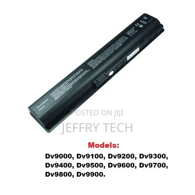 Battery for Hp DV9000, DV9100, DV9200, DV9300, DV9400 - Bla