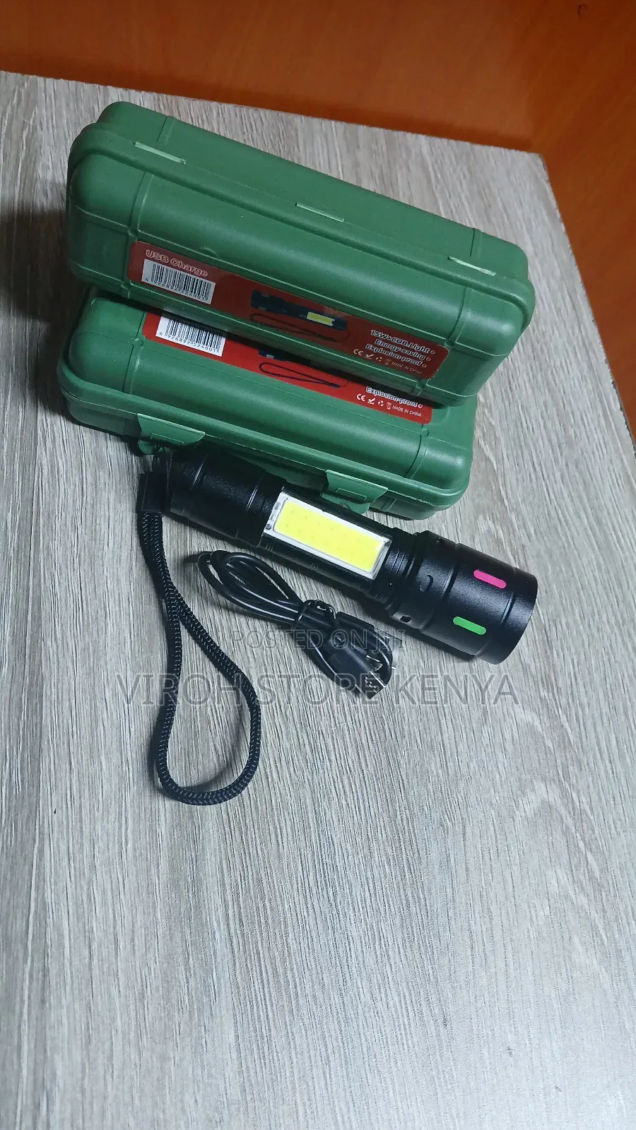 Cob Usb Charge 15W Pocket Torch Zoom Security Flashlight