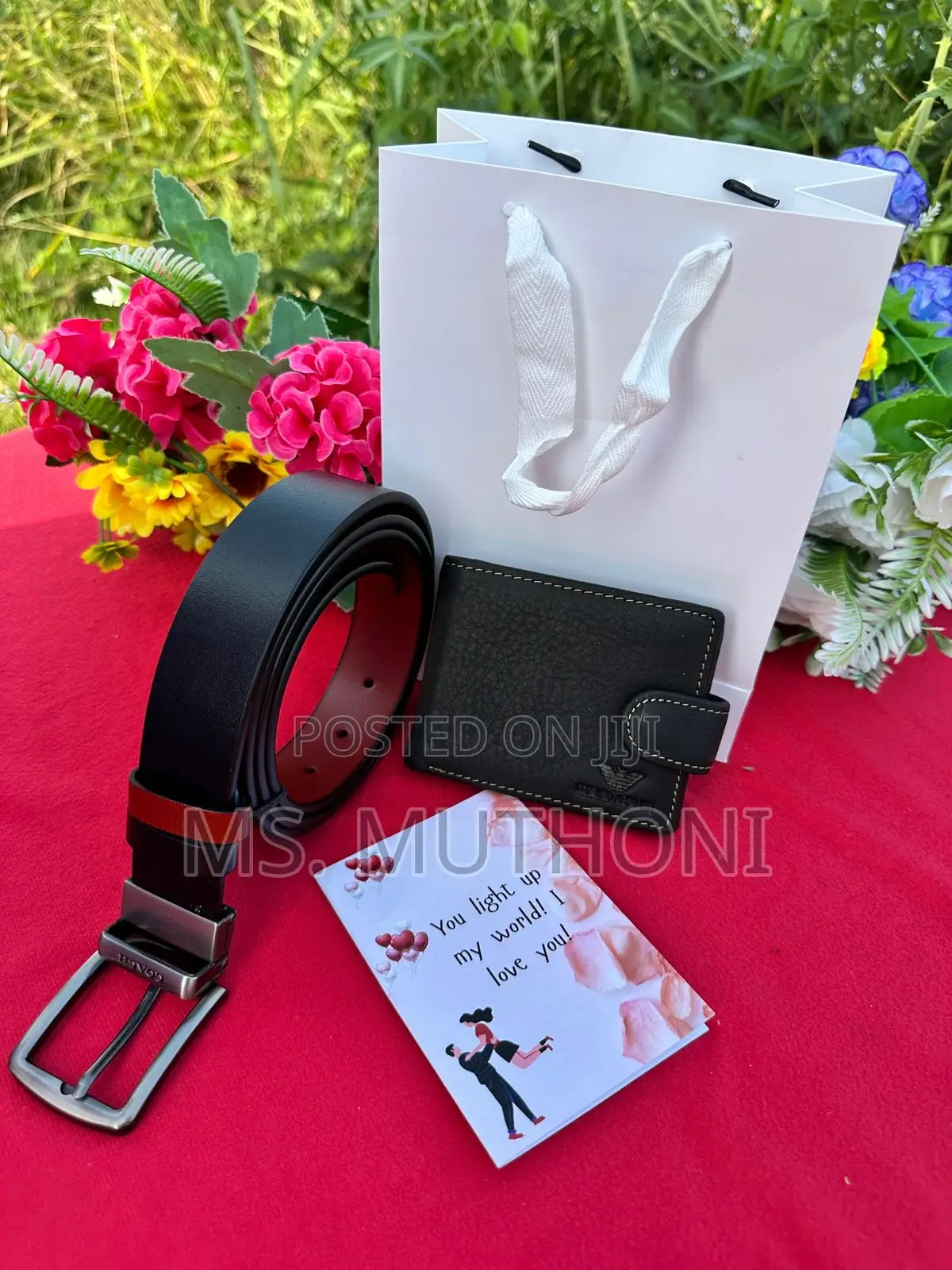 MEN VALENTINES Gift Set (Belt/Wallet/Card)