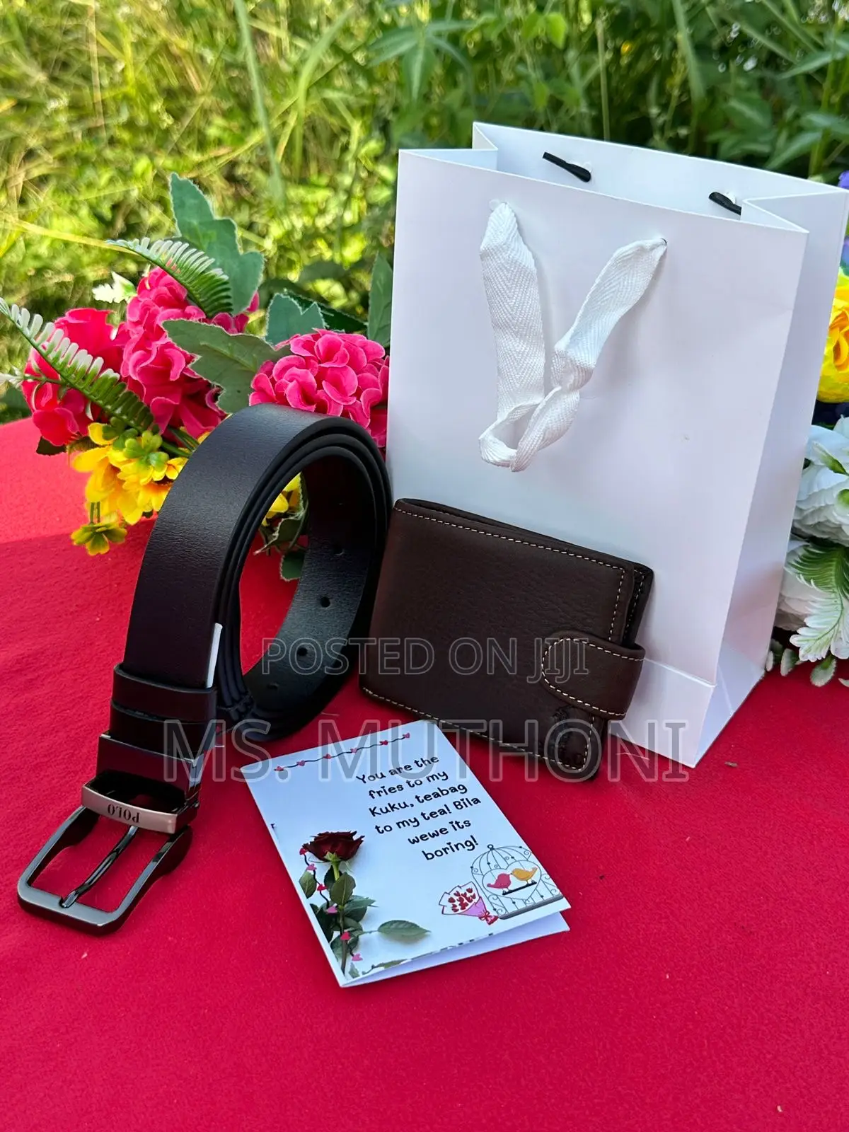 MEN VALENTINES Gift Set (Belt/Wallet/Card)