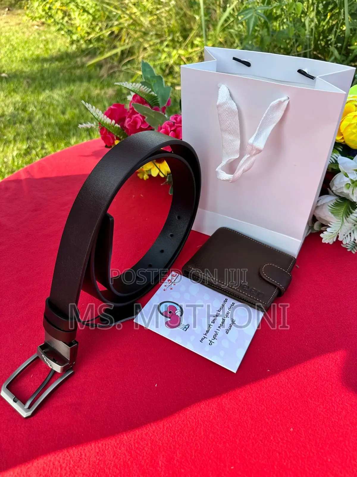 MEN VALENTINES Gift Set (Belt/Wallet/Card)