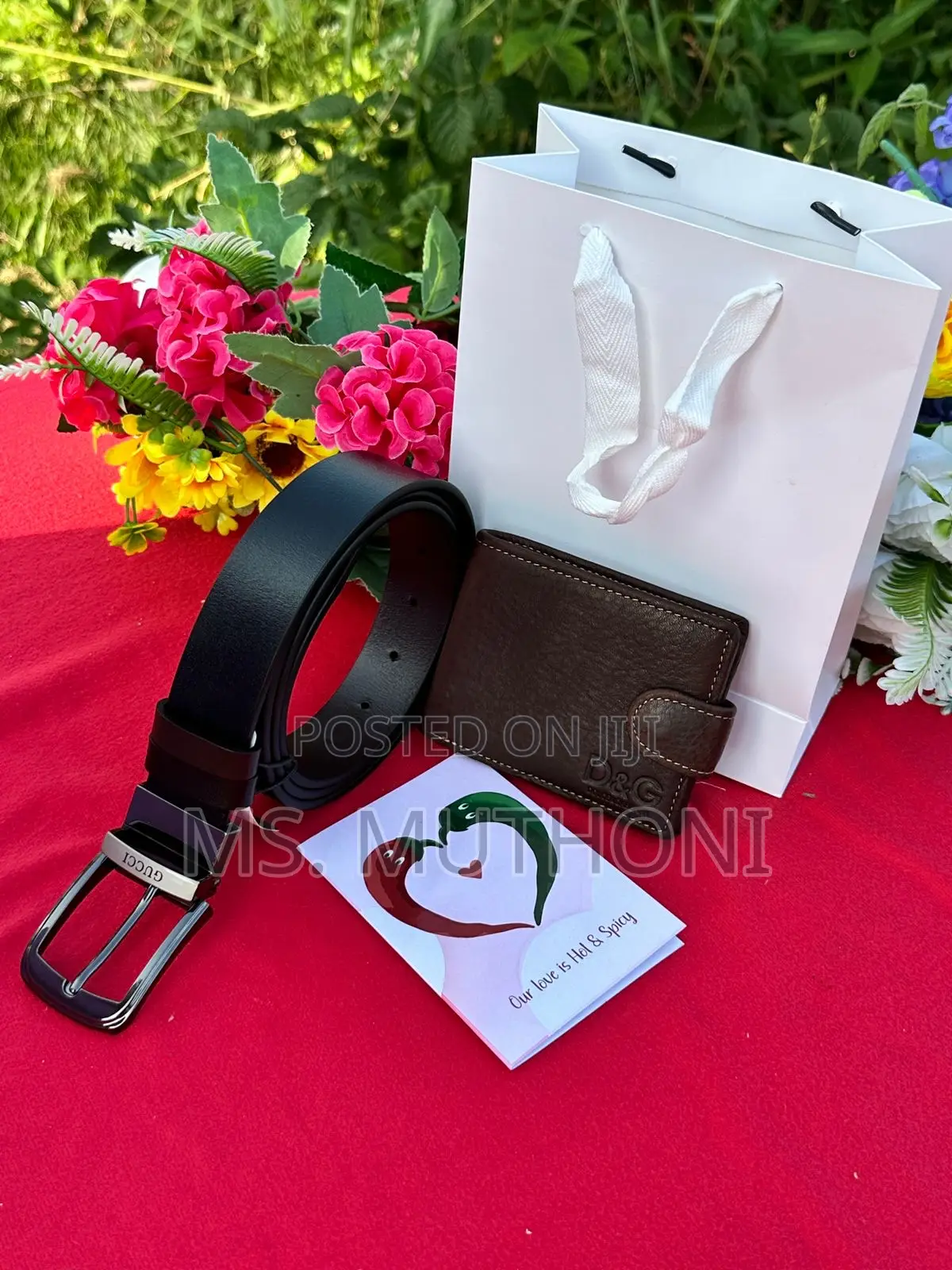 MEN VALENTINES Gift Set (Belt/Wallet/Card)