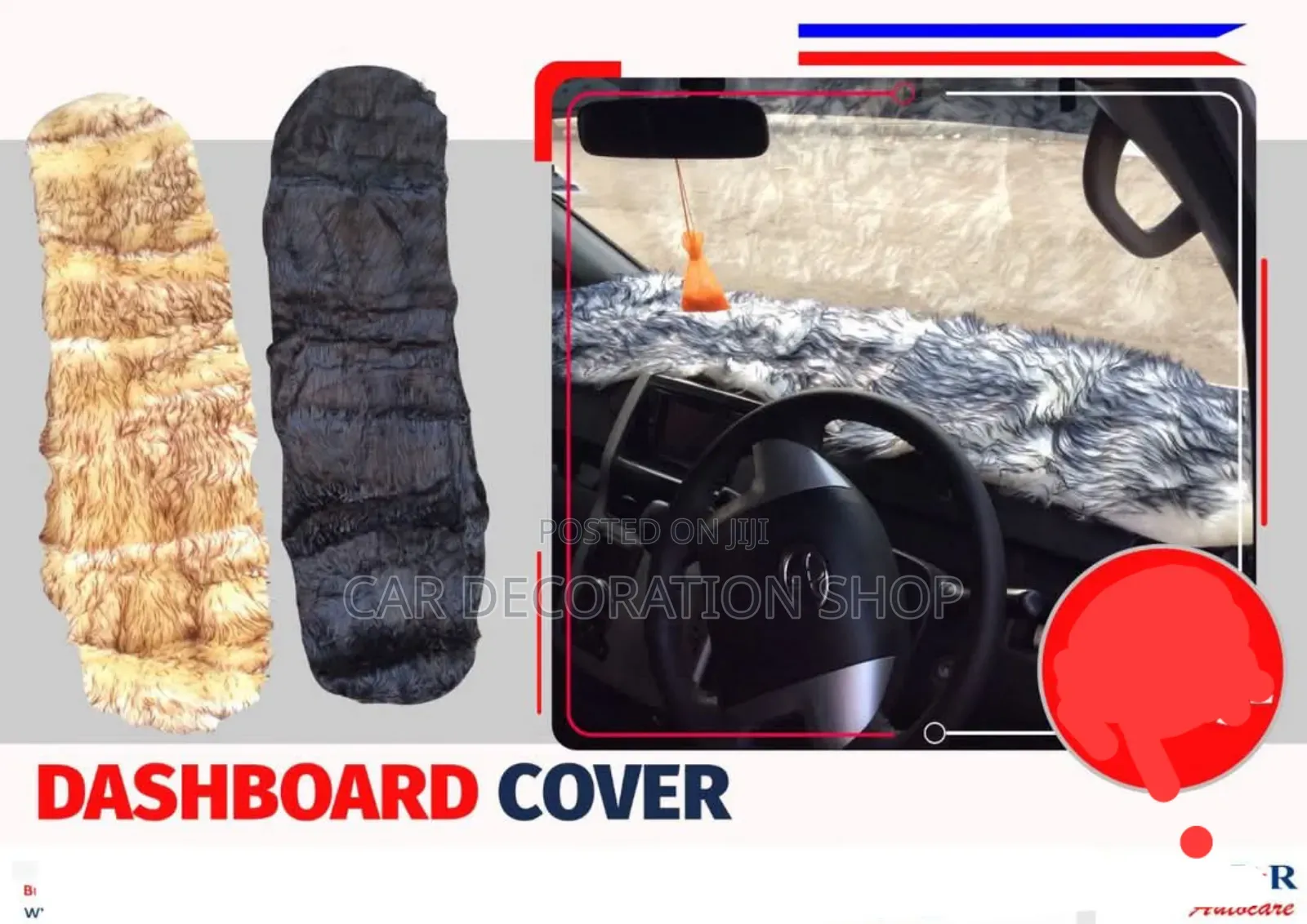 Universal Fit Colored Fur Dashboard Cover