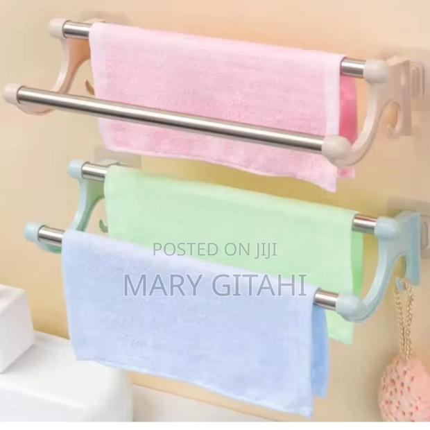 *54cm Self Adhesive Double Pole Towel Holder, at - main view