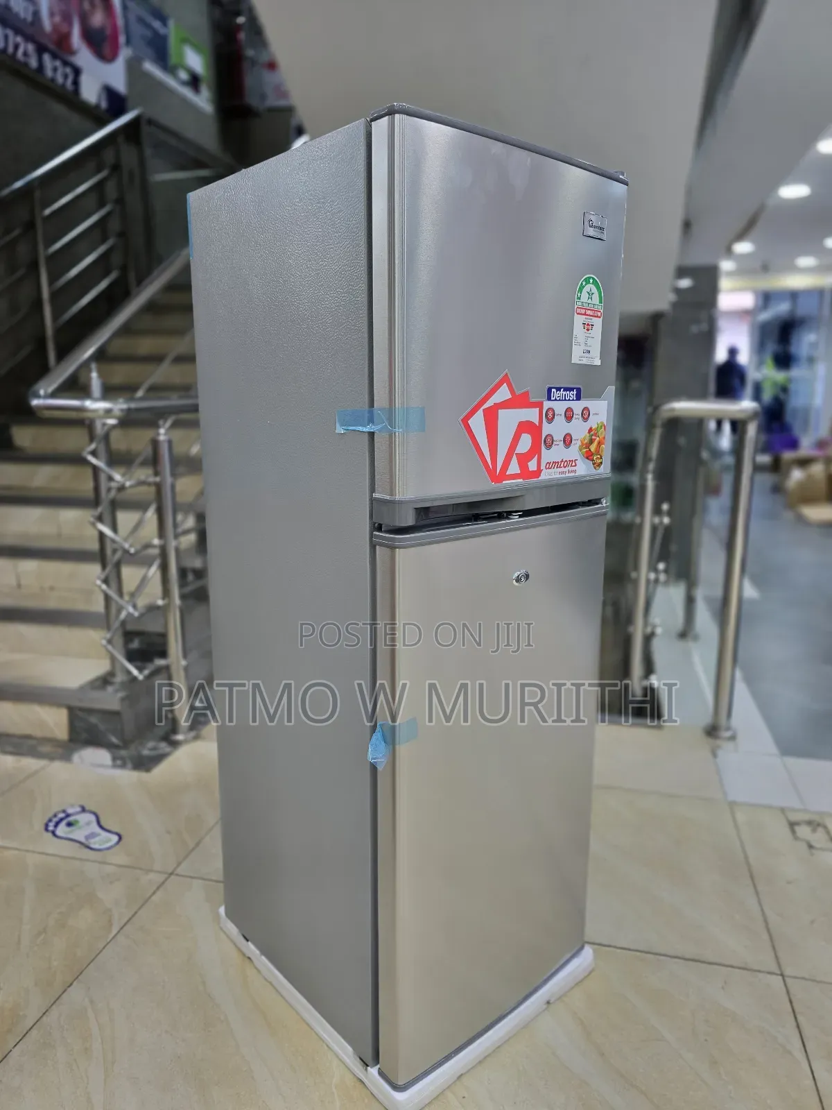 Ramtons 138l Fridge Double Door, Frost Inox