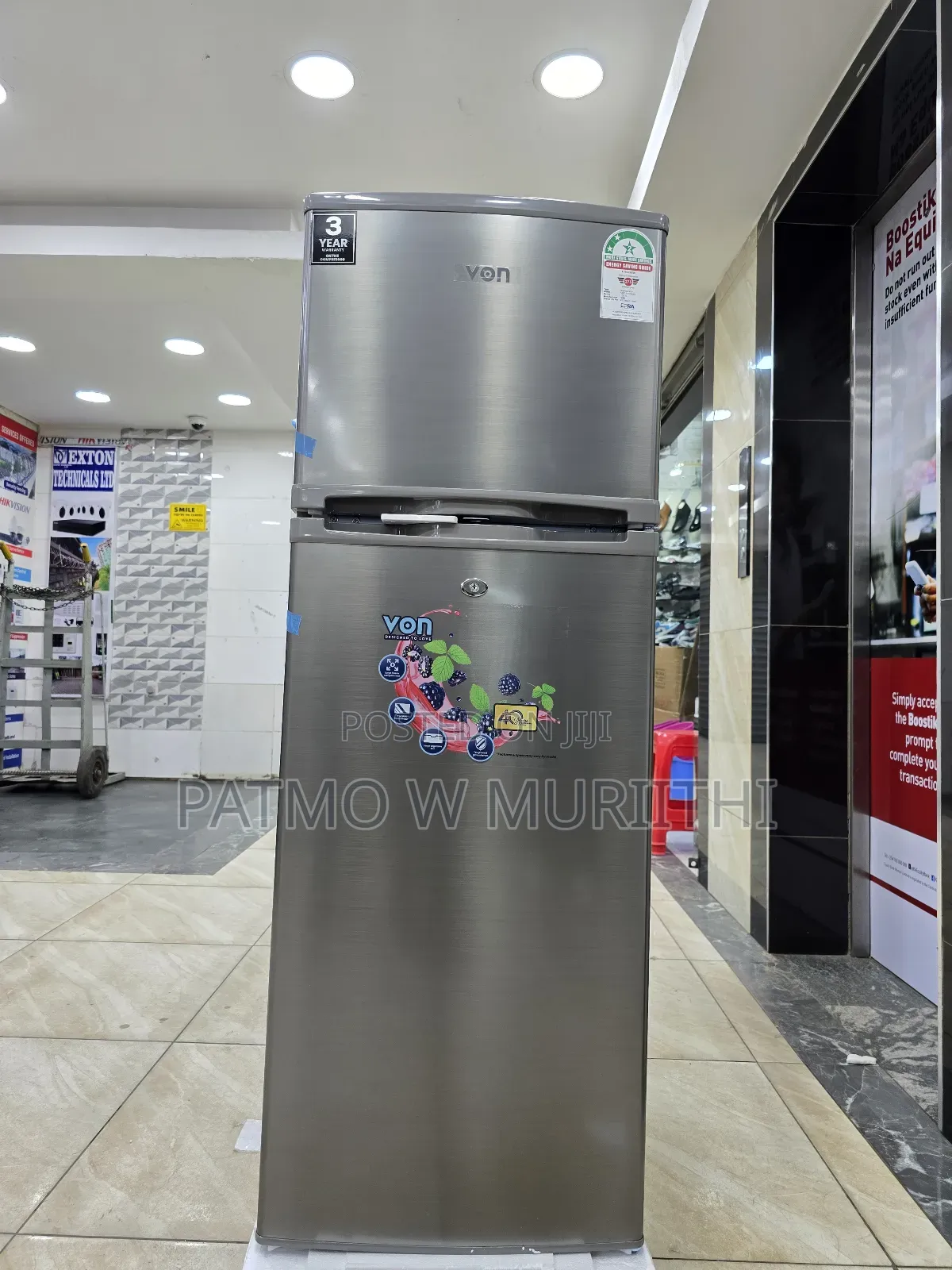 Von 181l Fridge, Frost, Modern, Double Door Inox