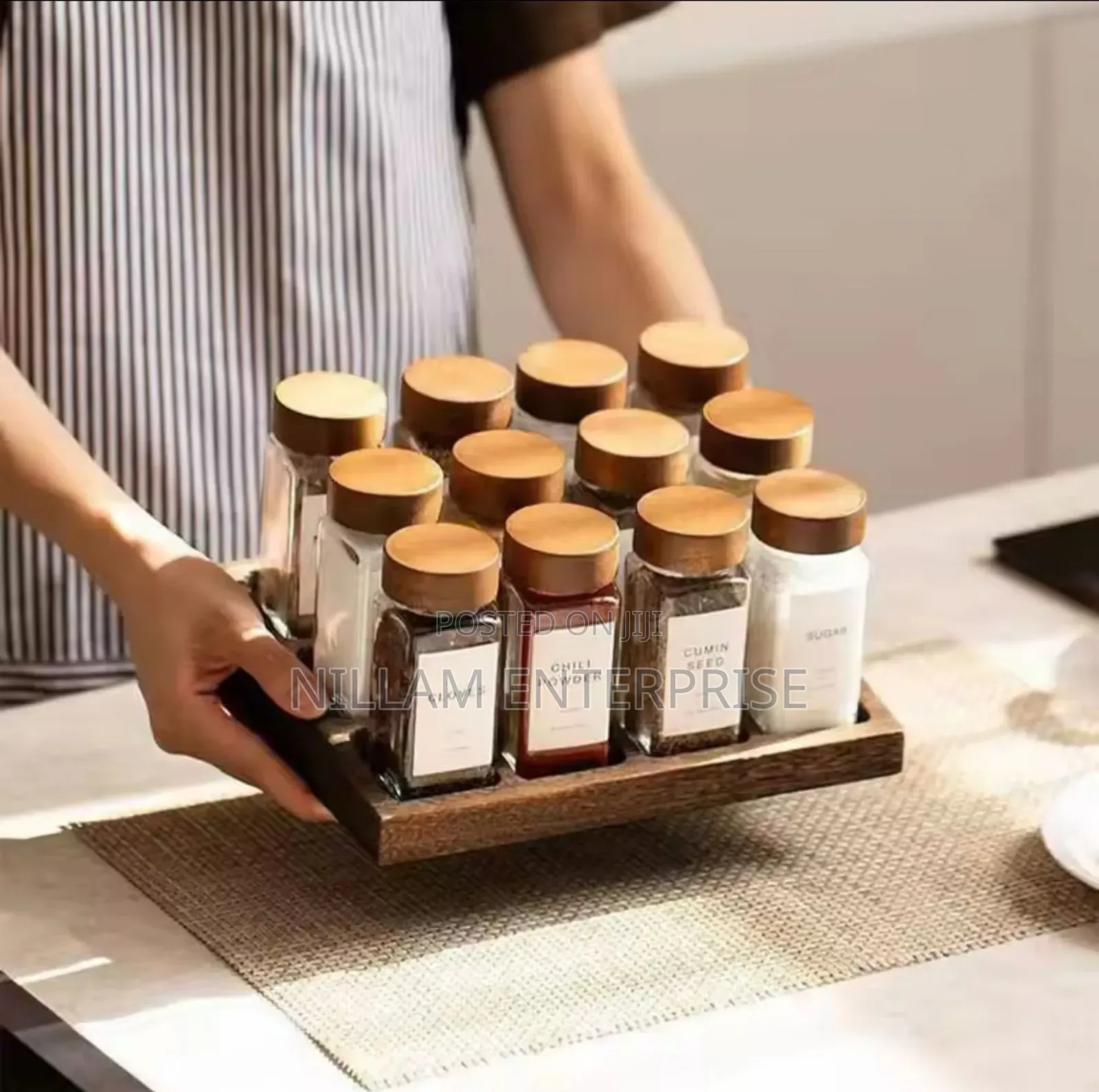 12 PCS Premium Thick Glass Storage Jars With Bamboo Lid*