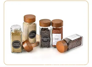 12 PCS Premium Thick Glass Storage Jars With Bamboo Lid*