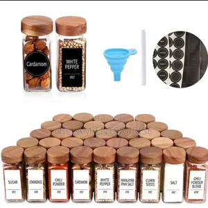12 PCS Premium Thick Glass Storage Jars With Bamboo Lid*