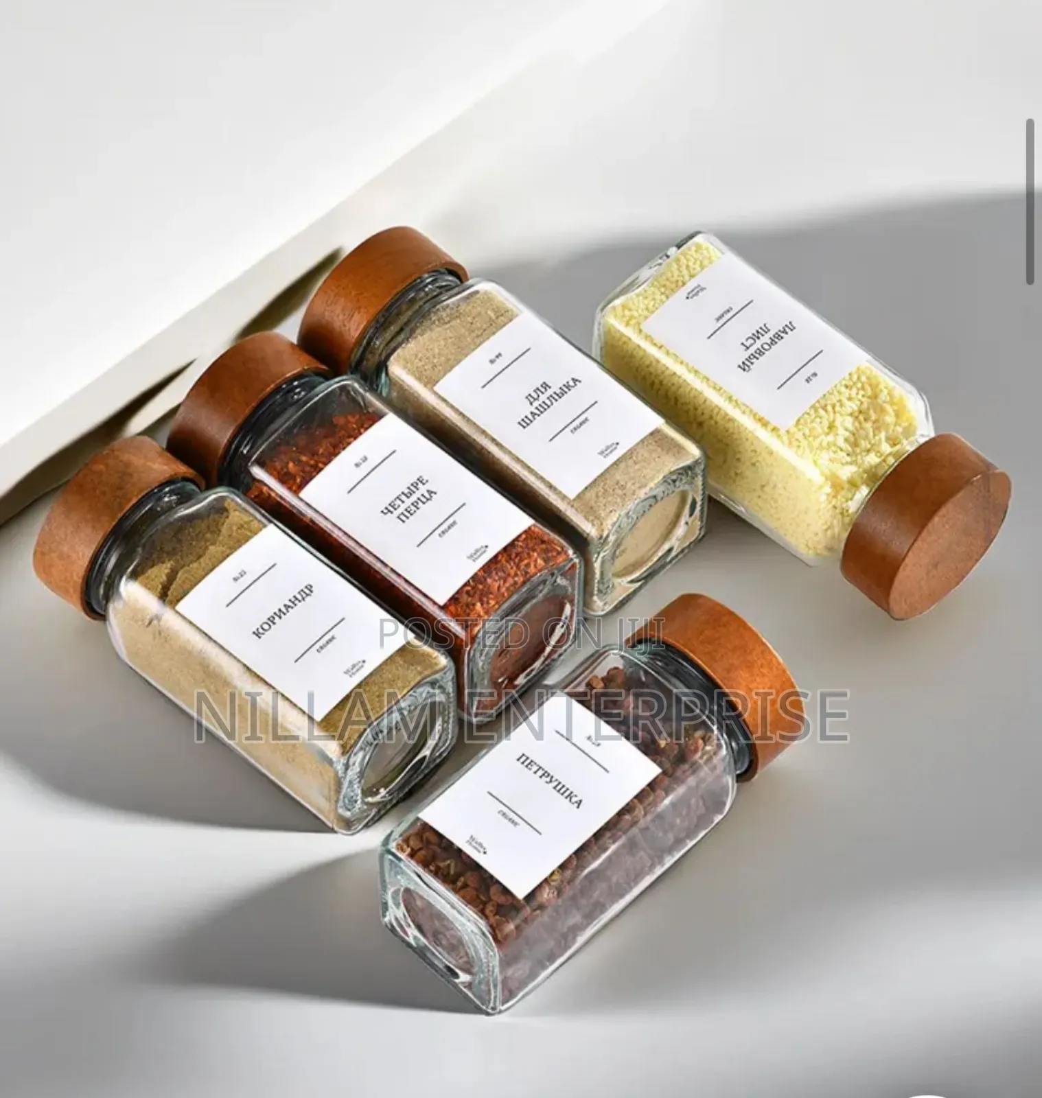 12 PCS Premium Thick Glass Storage Jars With Bamboo Lid*