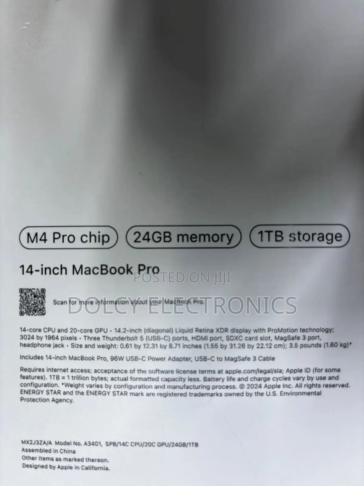 New Laptop Apple MacBook Pro 24GB Apple M4 Pro SSD 1T