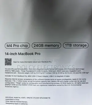 New Laptop Apple MacBook Pro 24GB Apple M4 Pro SSD 1T