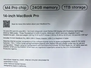 New Laptop Apple MacBook Pro 24GB Apple M4 Pro SSD 1T