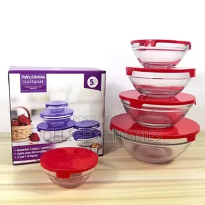 5pcs Microwavable Glass Salad Bowl's.
-Kiz