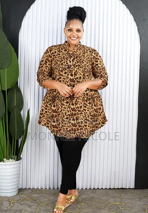 Animal Print Top Dress Plus Tight Plus Size Tops