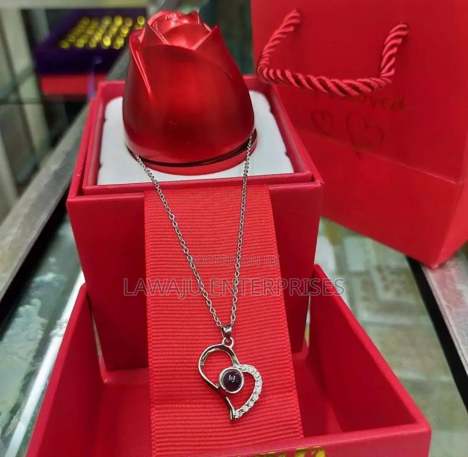 I Love You Necklace Silver Gift Set