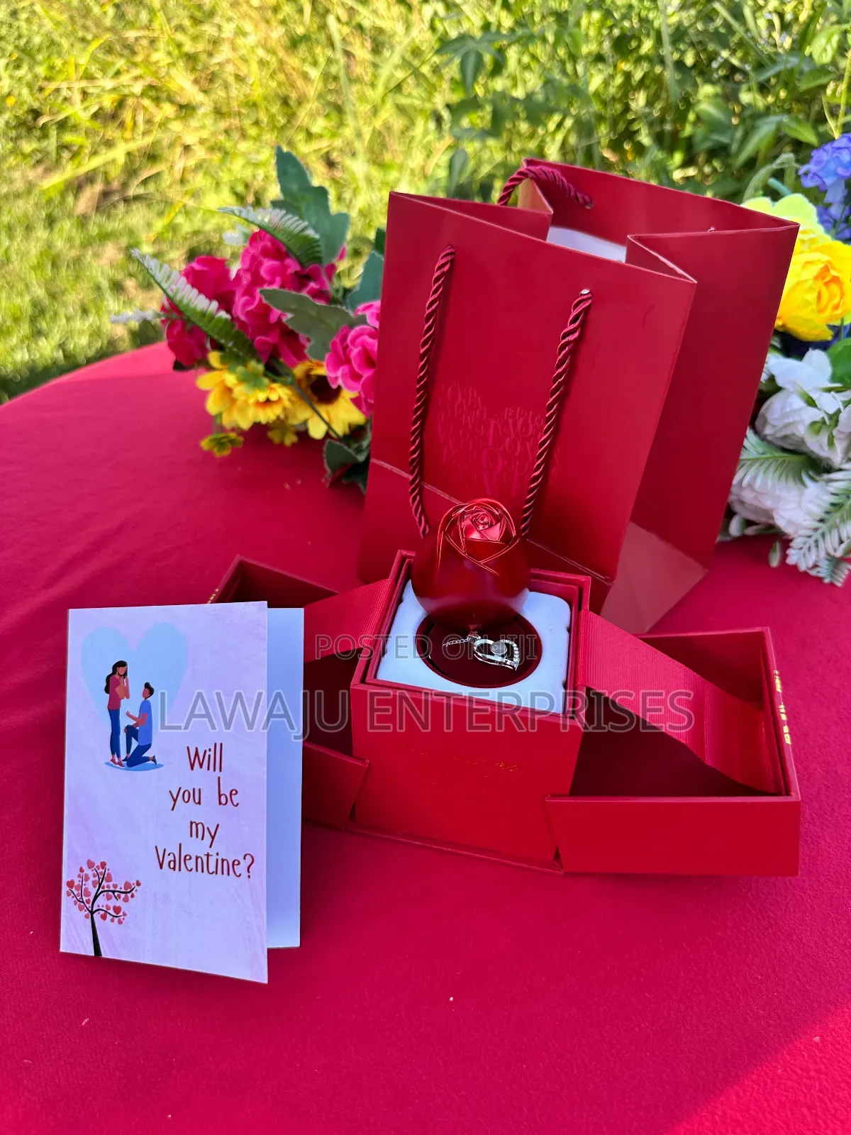 I Love You Necklace Gold Gift Set