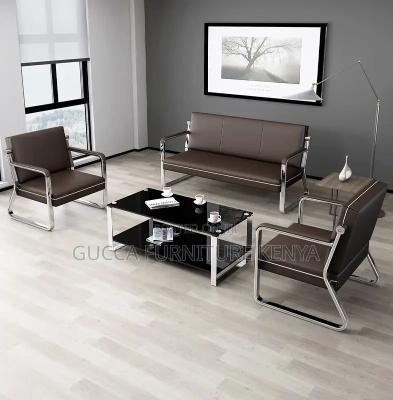 Sofas:5-Seater Modern Black Business Office Sofa