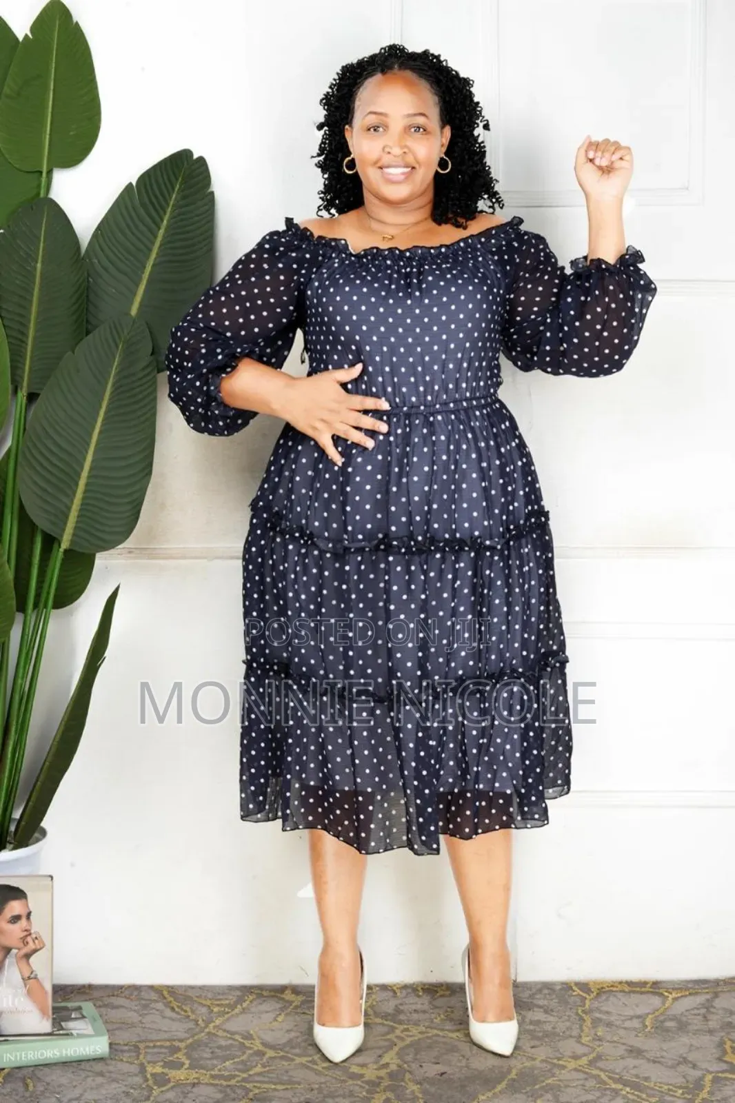 Offshoulder Polkadot Dress