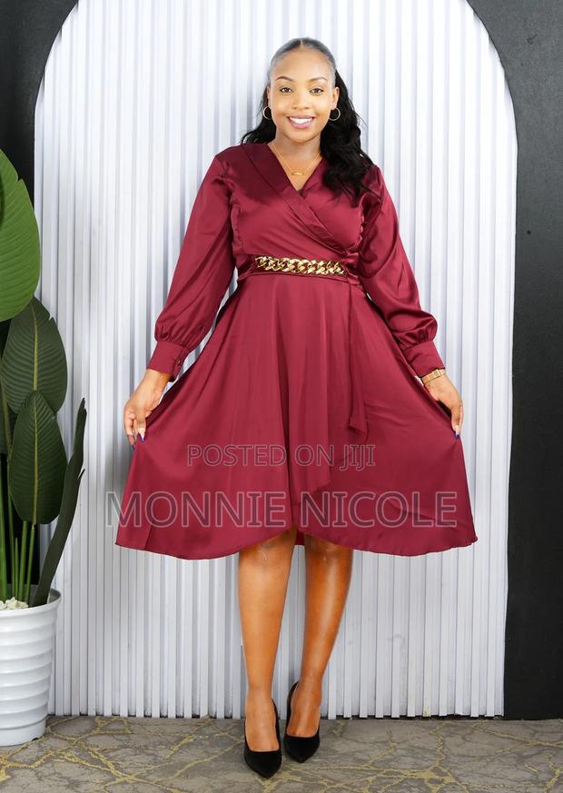 Peach .Stylish.Satin .Circular.Dress - thumbnail 2