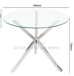 Dining Tables: Elegant Round Tempered Glass Dining Table