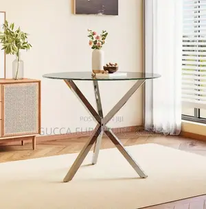 Dining Tables: Elegant Round Tempered Glass Dining Table