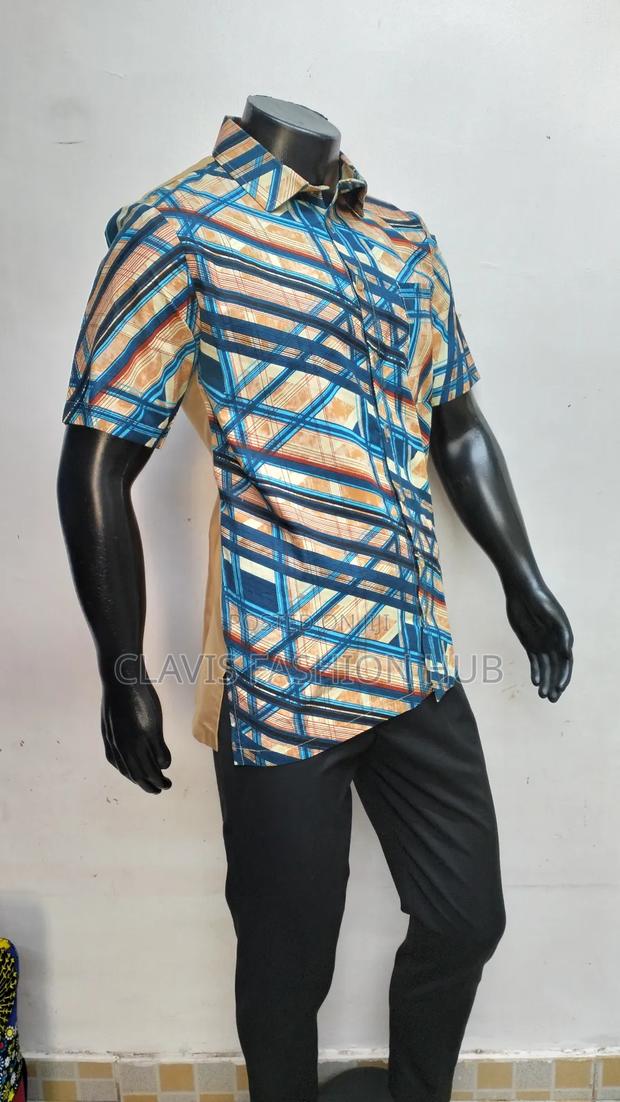 Biege Kitenge Short Sleeve Shirt - thumbnail 2
