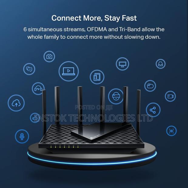 Tp-Link Archer AXE75 AXE5400 Triband Gigabit Wifi 6E Router - thumbnail 3