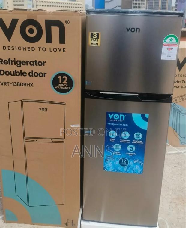 Von 2 Door 138litres Refrigerator