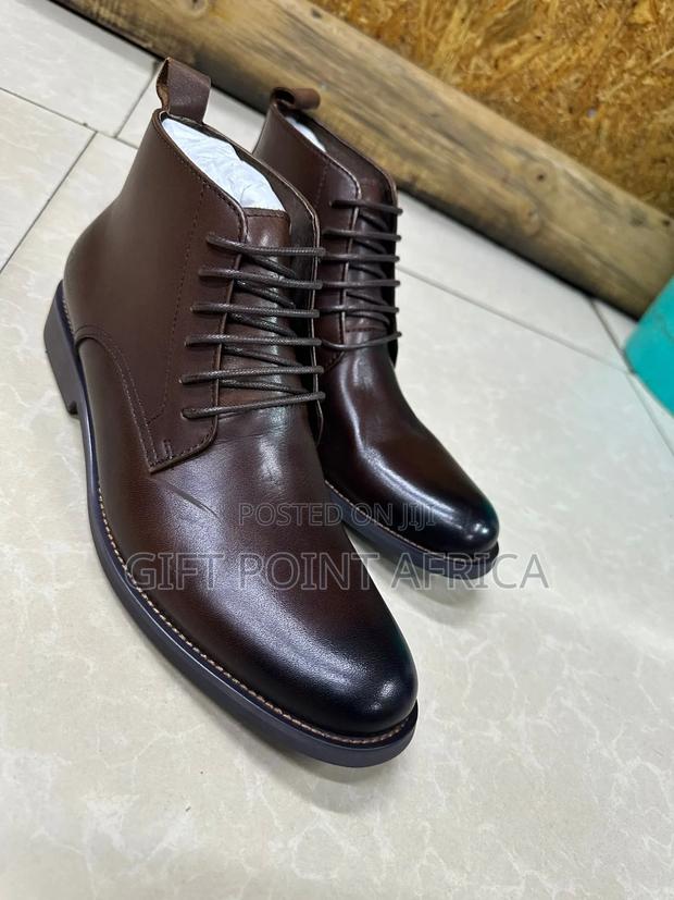 Coffee Brown Pure Leather Clarks Boots - thumbnail 2