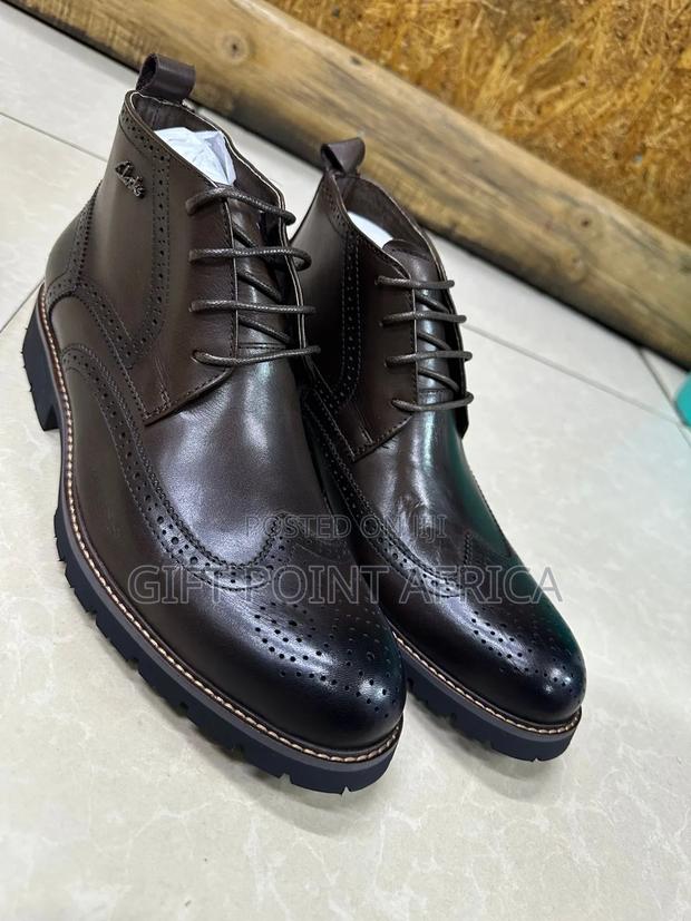 Leather Clarks Boots With Rubber Sole