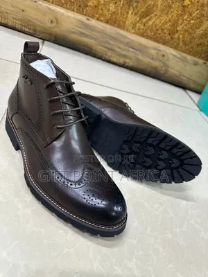 Leather Clarks Boots With Rubber Sole