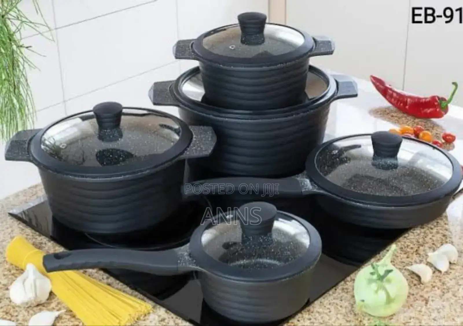 EDENBERG High Quality Nonstick Pressed Aluminum Pots Set