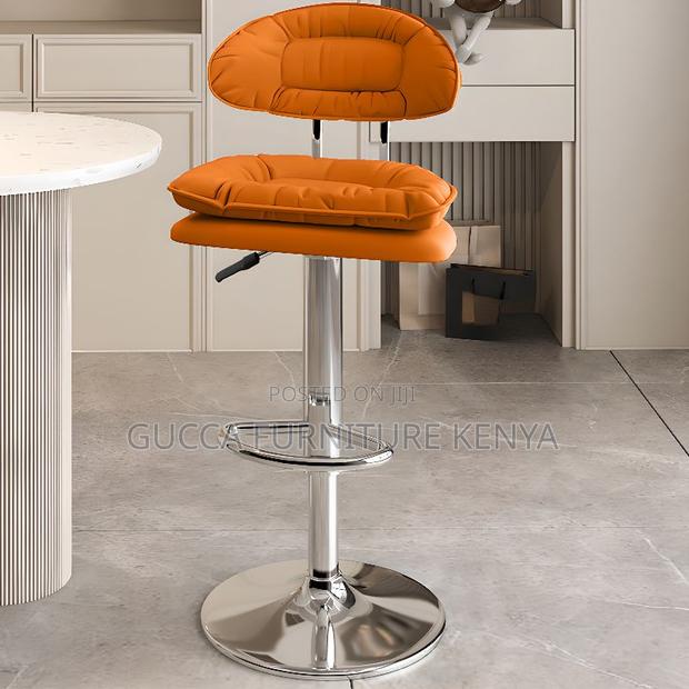 Home Chairs: Upholstered Simple Multi-Levelled Barstool - main view