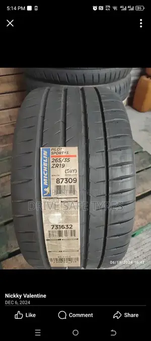 265/35 R19 Michelin Tyre