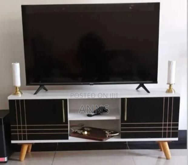 Sydney 5 Feet Black Striped Television Stand - main view